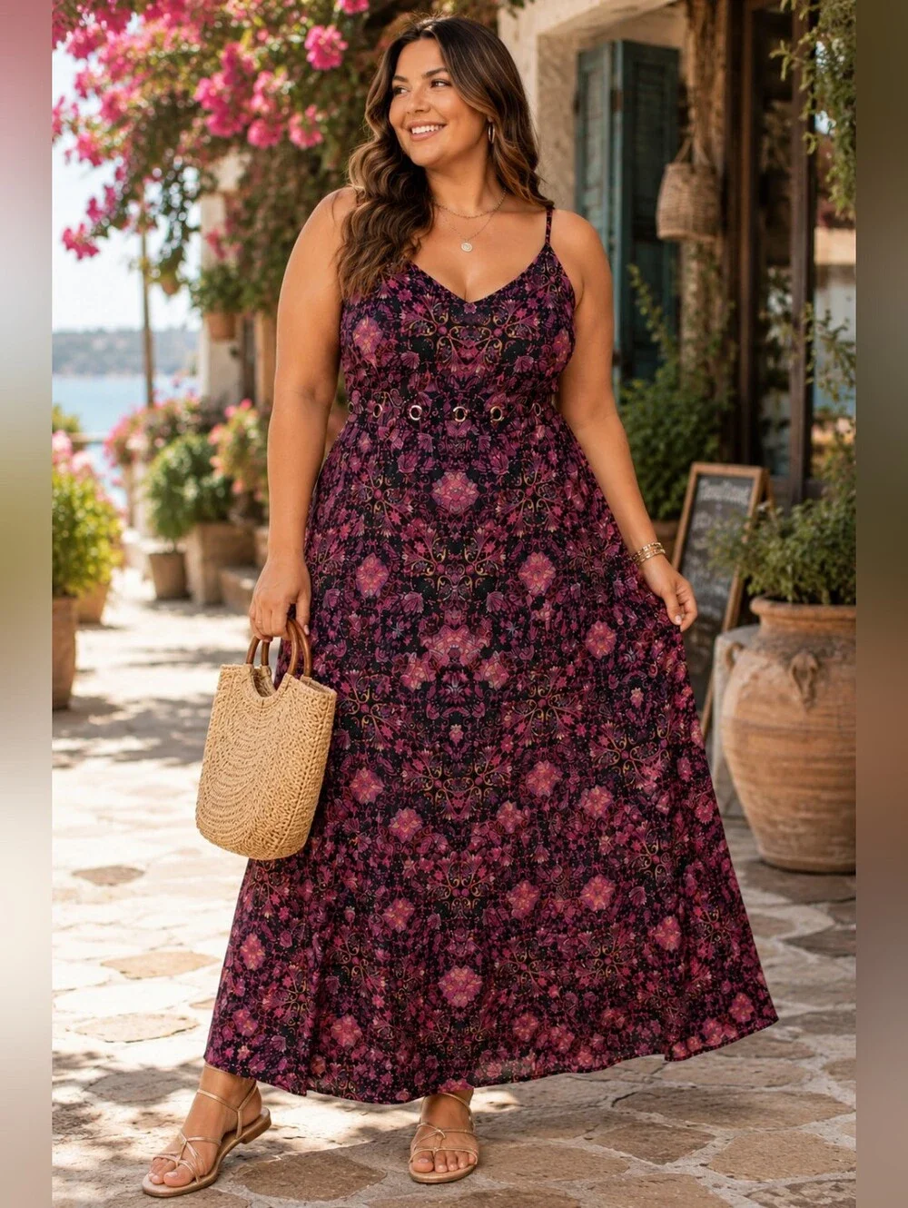 CITY CHIC Dream Weaver Maxi Dress | Boho Paisley Print Sleeveless Maxi - Picture 1 of 10